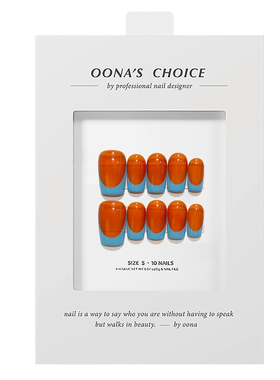 【波普艺术】超绝橙蓝撞色法式美甲夏日海岛度假风时髦精穿戴甲