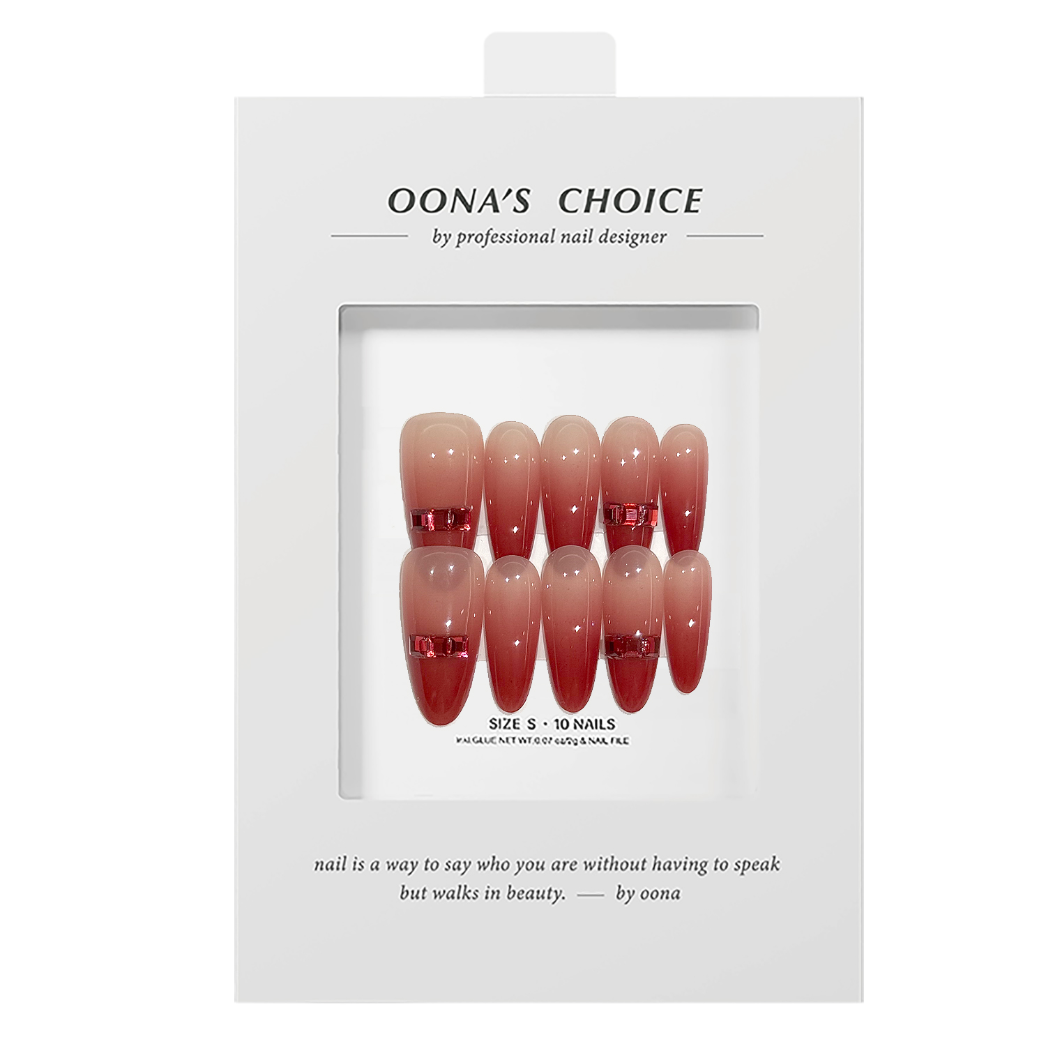 【甜心薇薇】全华钻胭脂红渐变戒指贴钻美甲气质女人味穿戴甲婚甲