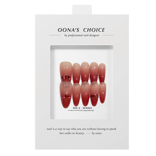 【甜心薇薇】全华钻胭脂红渐变戒指贴钻美甲气质女人味穿戴甲婚甲