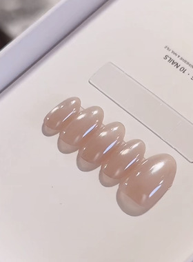 海莉同款珍珠色渐变轻奢美甲高级穿戴甲温柔气质穿戴式指甲贴纯欲