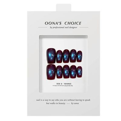 【黑神话】秋冬高级感红蓝猫眼撞色美甲穿戴甲御姐风显贵穿戴甲