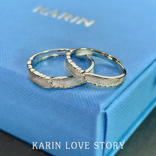 KARIN卡琳 比翼双飞对戒情侣款纯银999足银戒指原创轻奢小众设计
