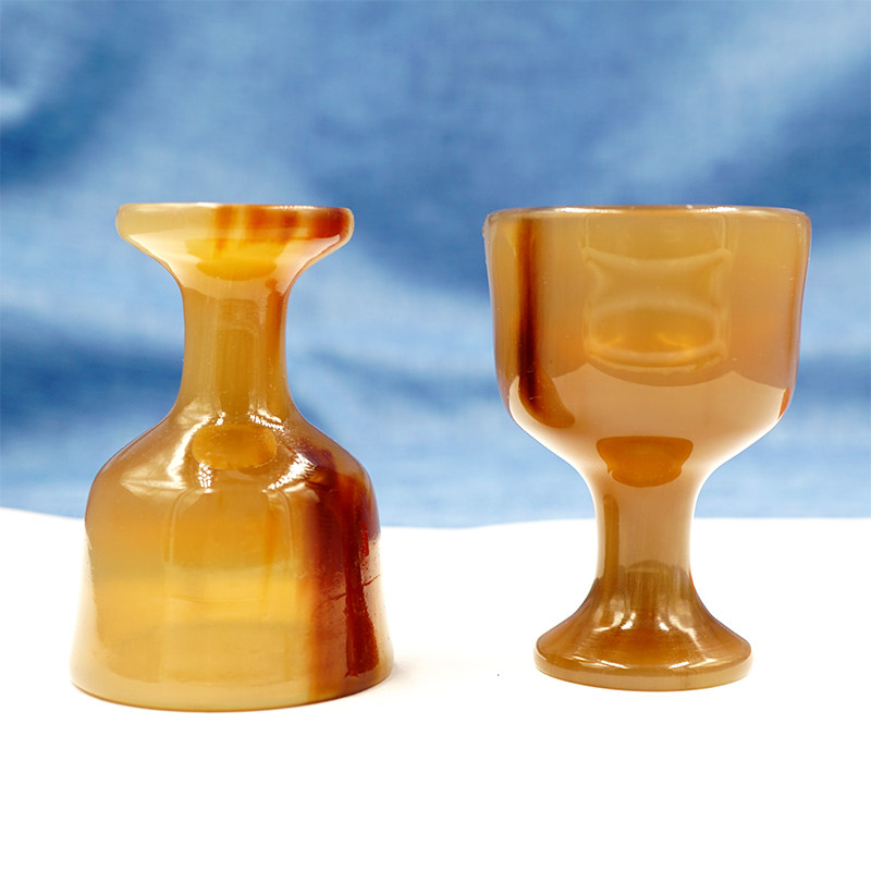 天然整料白牦牛角喝白酒杯高脚杯子饮茶个性特色酒具酒盅养生保健