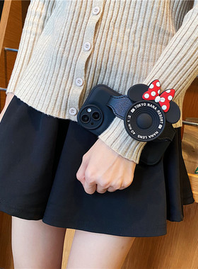 原创卡通镜子腕带适用vivox100s手机壳X90防摔硅胶70软x200s黑色s19女s20手腕S套17e个性s21可爱S30日韩x300