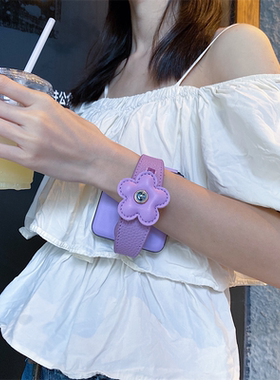 适用华为pocket2手机壳腕带花朵