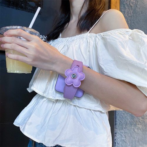 适用华为pocket2手机壳腕带花朵