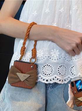 蝴蝶结适用oppoFindN2flip手机壳n3折叠屏手提绳三星ZFlip6/5防摔W26华为p50pockets女puraX新款vivoX小米MIX