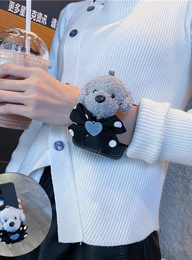 卡通泰迪狗适用华为p50pockets手机壳新款折叠屏oppofindn2/n3flip防摔puraX三星zflip7/5/6荣耀magicvflip2