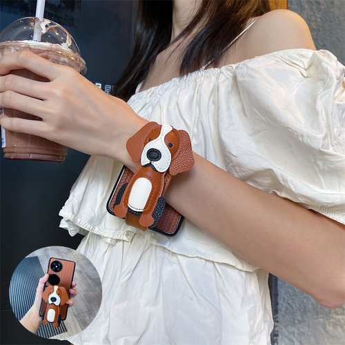 适用华为pocket2手机壳小狗腕带