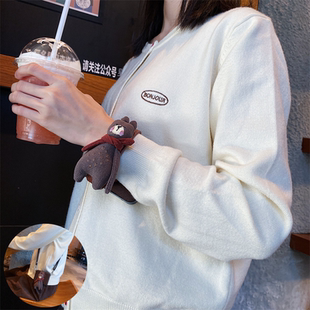 卡通毛绒小熊手腕带适用三星zflip7fe手机壳zflip6折叠屏5中轴保护w25 vivoX w24斜挎绳适用小米mixflip2新款