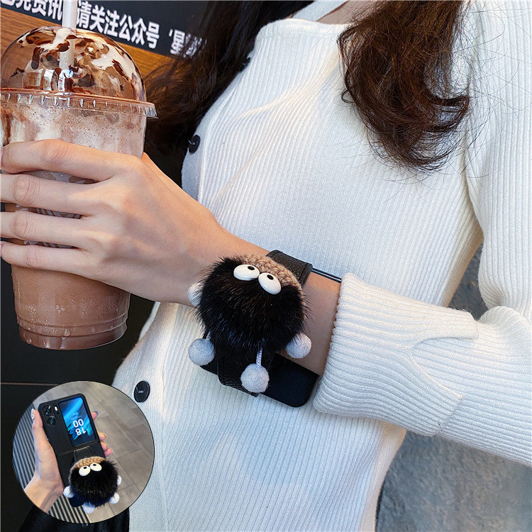 卡通煤球精灵适用小米mixflip2手机壳小折叠屏适用华为pocket2防摔purax典藏版新款适用三星zflip7防摔6小众5