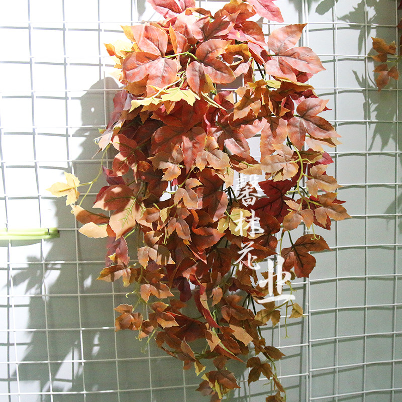 枫叶壁挂仿真假叶子室内客厅植物墙配材壁挂咖啡厅垂挂绿植五角枫
