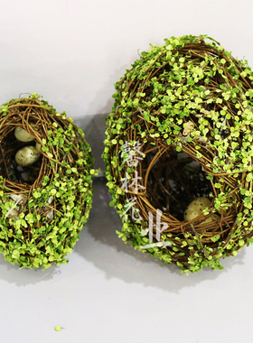 室内仿真鸟巢庭院壁挂园艺装饰品