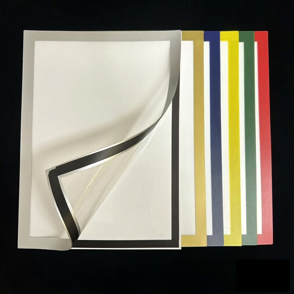 背胶磁性展示贴 A4奖状展示A3营业执照相框广告房源即时贴磁性框