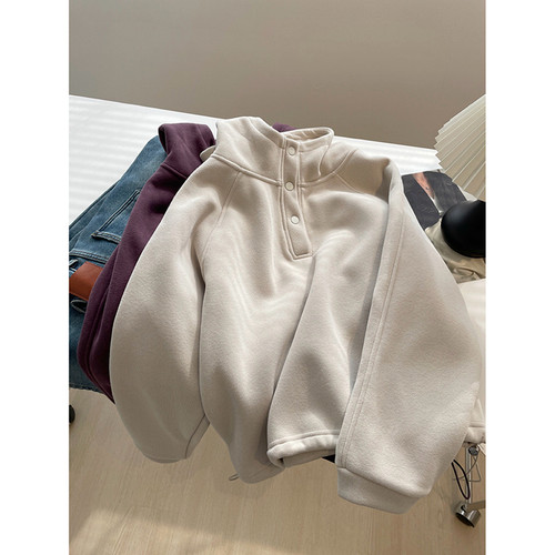 加绒加厚宽松百搭连帽卫衣