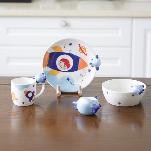 进口卡通儿童陶瓷套装生日礼物