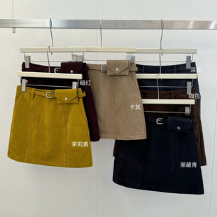 a字短裙F969 百搭时尚 麂皮绒半身裙来咯～ACME PRETTY档口上新韩版