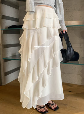 IMISS-26年早春上新绝美～不规则花边拼接半身裙R80853