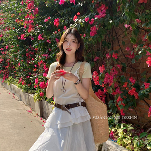 si21 不含内搭不配腰带 SUSAN 好卖担当韩系叠穿显瘦百搭吊带背心