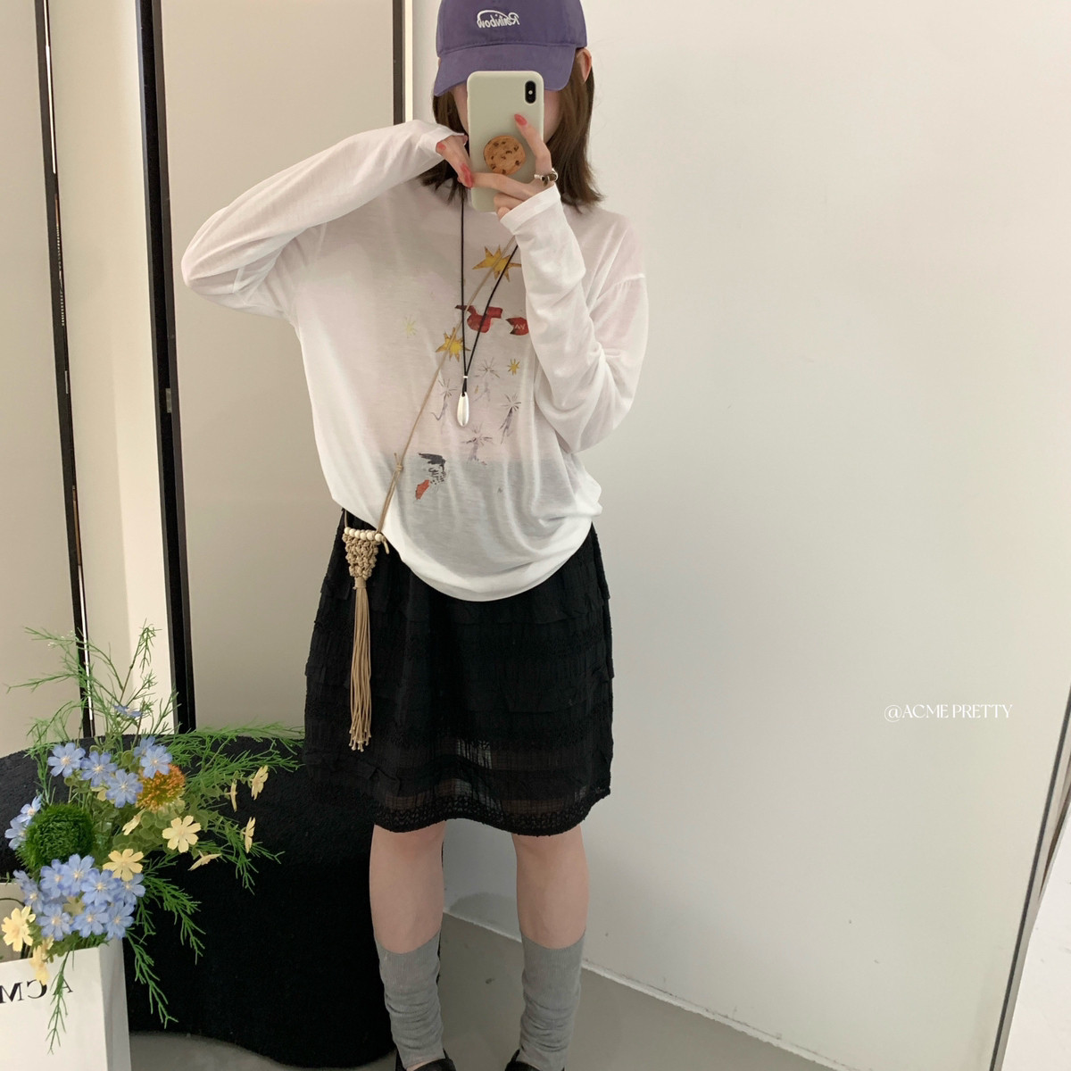 ACME PRETTY-这个质感太好啦100莱赛尔质感上身超舒服长袖T恤W505