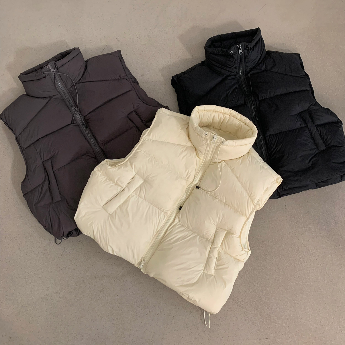 LOVELY-韩系简约基础百搭立领羽绒马甲R123