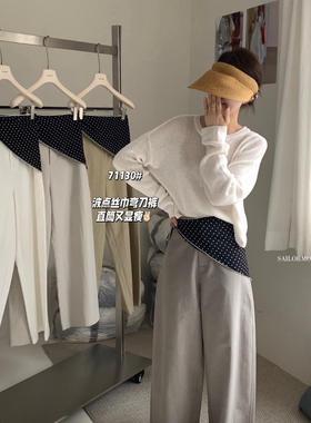 想象SAILORMOON -26年早春韩系百搭口袋显瘦休闲裤(配丝巾)71130