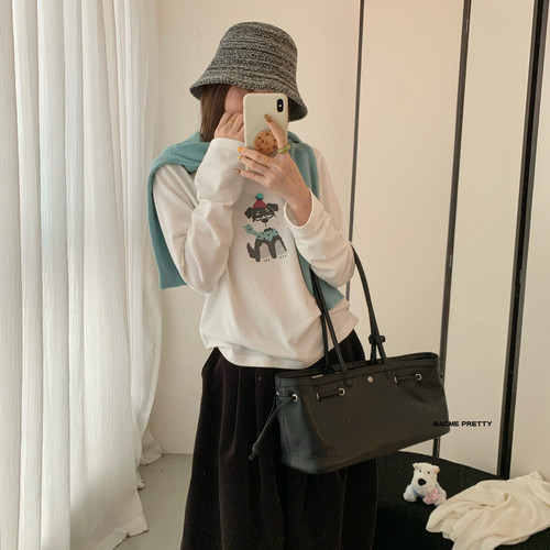 ACME PRETTY-秋上新档口销量王卡通小狗彩帽长袖T恤W1257