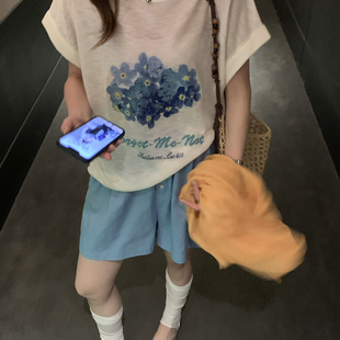 SUSAN-画蓝花慵懒随性百搭显瘦针织衫(单卖上衣)5538s