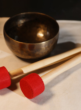 尼泊尔颂钵钵捶FO音钵敲棒西藏颂钵配件绒布音钵棒七色棒大号小号