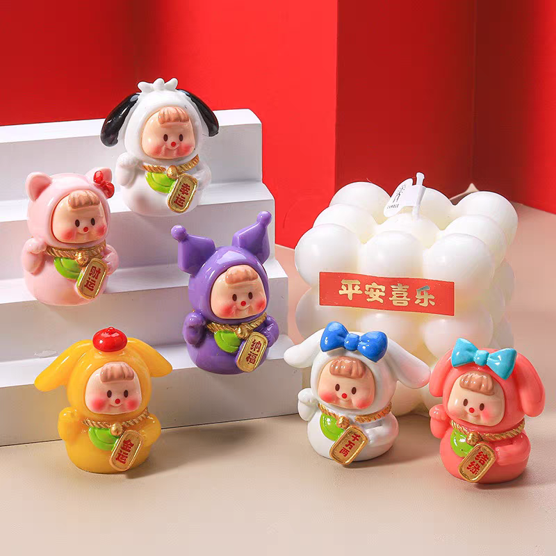 招财猫多妹diy树脂配件车载桌面摆件钥匙扣装饰挂件