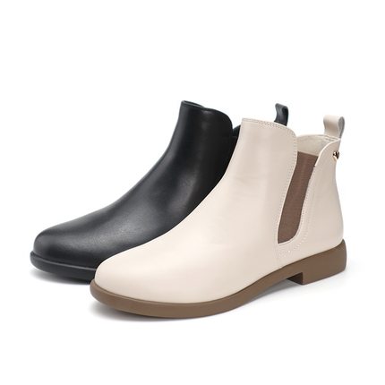 特价Tata他她2024秋冬通勤切尔西靴牛皮低跟侧拉链单靴短靴7BJ46