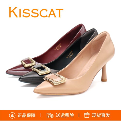 接吻猫通勤尖头高跟鞋KA65510-10