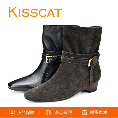 接吻猫西部靴短靴女靴K76738A-11