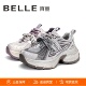 BELLE百丽2026新厚底增高双系带休闲运动蓝鲸老爹鞋 女鞋 E8X1DAM6
