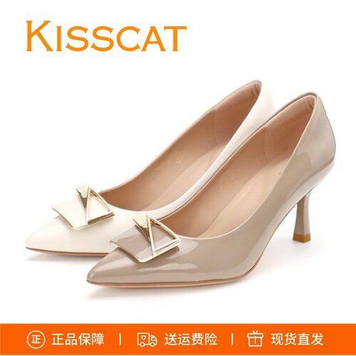 接吻猫高跟鞋女鞋单鞋K75121A-15
