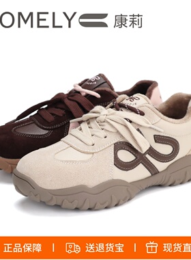 COMELY康莉2025双系带加绒德训鞋阿甘鞋加毛毛鞋休闲女鞋KMT58886