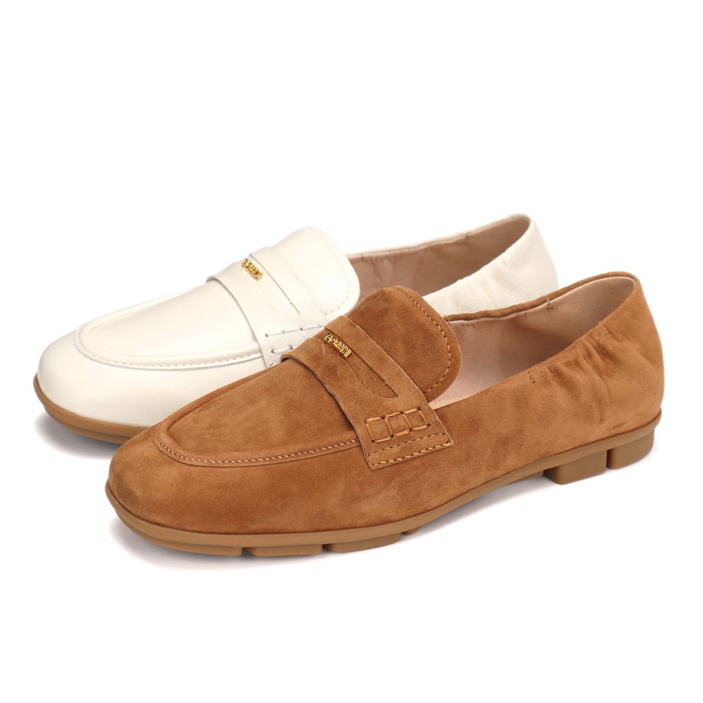 KISSCAT接吻猫2026新款方头软底金属一脚蹬休闲豆豆鞋乐福鞋女鞋,女鞋,乐福鞋（豆豆鞋）,淘宝优惠券,粉丝福利购,淘宝优惠卷