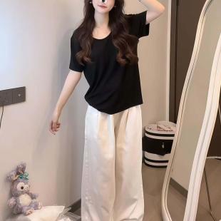 搭配一整套女夏季 纯棉短袖 夏装 短款 牛仔裤 俩件套辣妹慵懒御姐套装