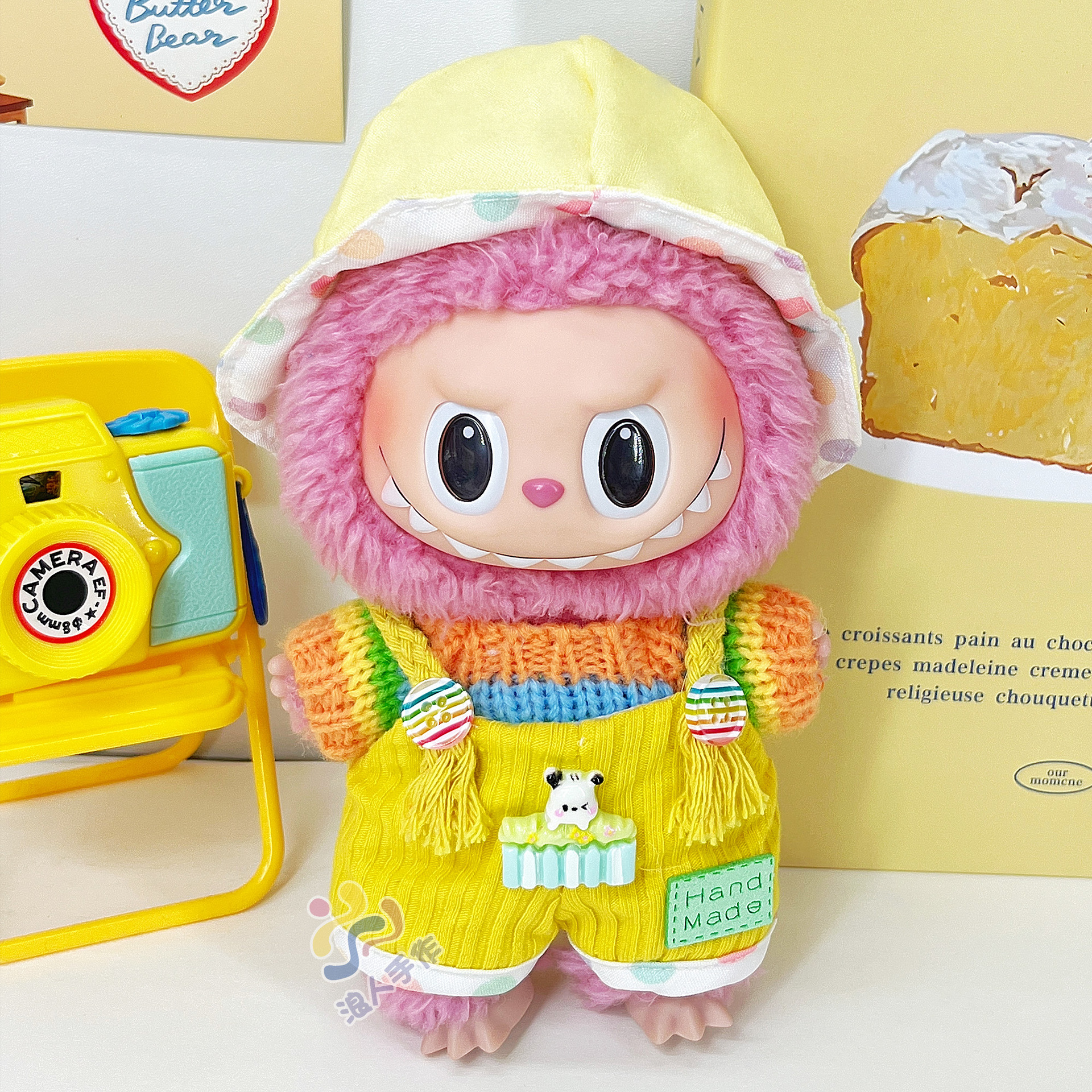 labubu3.0娃衣拉布布三代娃衣一代二代坐坐派对搪胶着替衣服17cm