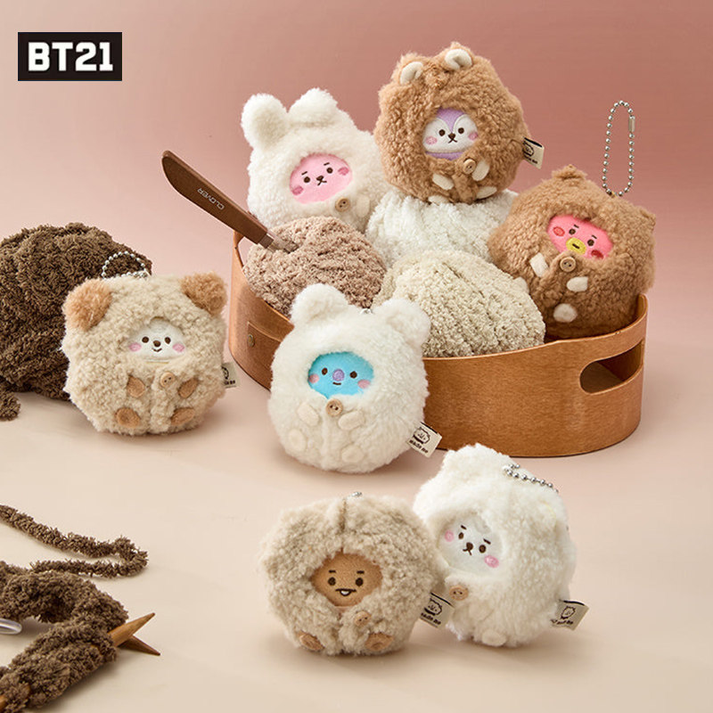 BT21防弹少年团MADE BY RJ绵羊系列毛绒钥匙扣玩偶包挂件链礼物,服饰配件/皮带/帽子/围巾,包挂件,淘宝优惠券,粉丝福利购,淘宝优惠卷