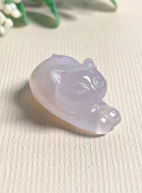 天然高冰玉髓爬爬猫玉石挂件个性招财猫男女款吊坠配饰手链挂件