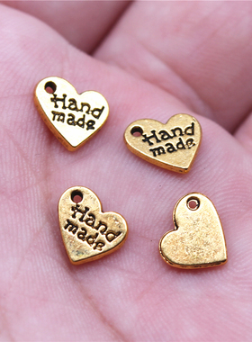 40个/包 8x8mm 多色DIY饰品配件hand made爱心吊坠 ABD-C13487