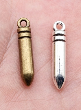 10个 23x4mm 多色锌合金材质 DIY饰品配件 子弹吊坠 ABD-C10504