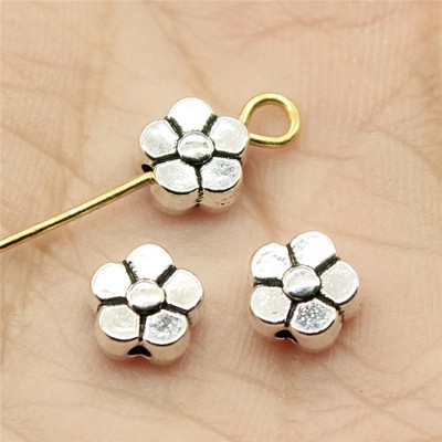 20个/包 6x6x3mm 多色DIY饰品配件花朵小孔珠 ABD-C12881