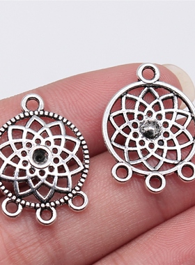 10个/包 24x18mm 古银色 DIY配件手工 捕梦网耳环连接件