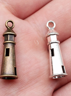10个/包 25x8mm 多色DIY饰品配件 灯塔吊坠 ABD-C10477