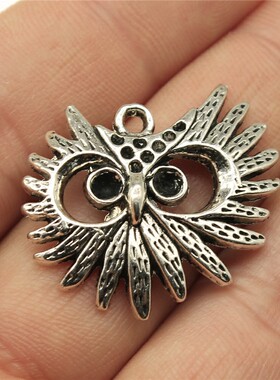 10个/包 30x26mm 古银色 DIY饰品配件 猫头鹰吊坠 ABD-C12004