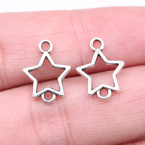 40个/包 15x12mm 多色 锌合金 镂空五角星连接件吊坠 ABD-C15303