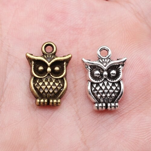 10个/包 16x12mm 多色DIY饰品配件 猫头鹰吊坠 ABD-C10879