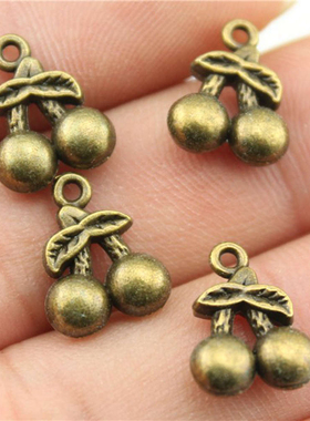 10个/包 14x11mm 古青铜色 DIY饰品配件 樱桃吊坠 ABD-C11274